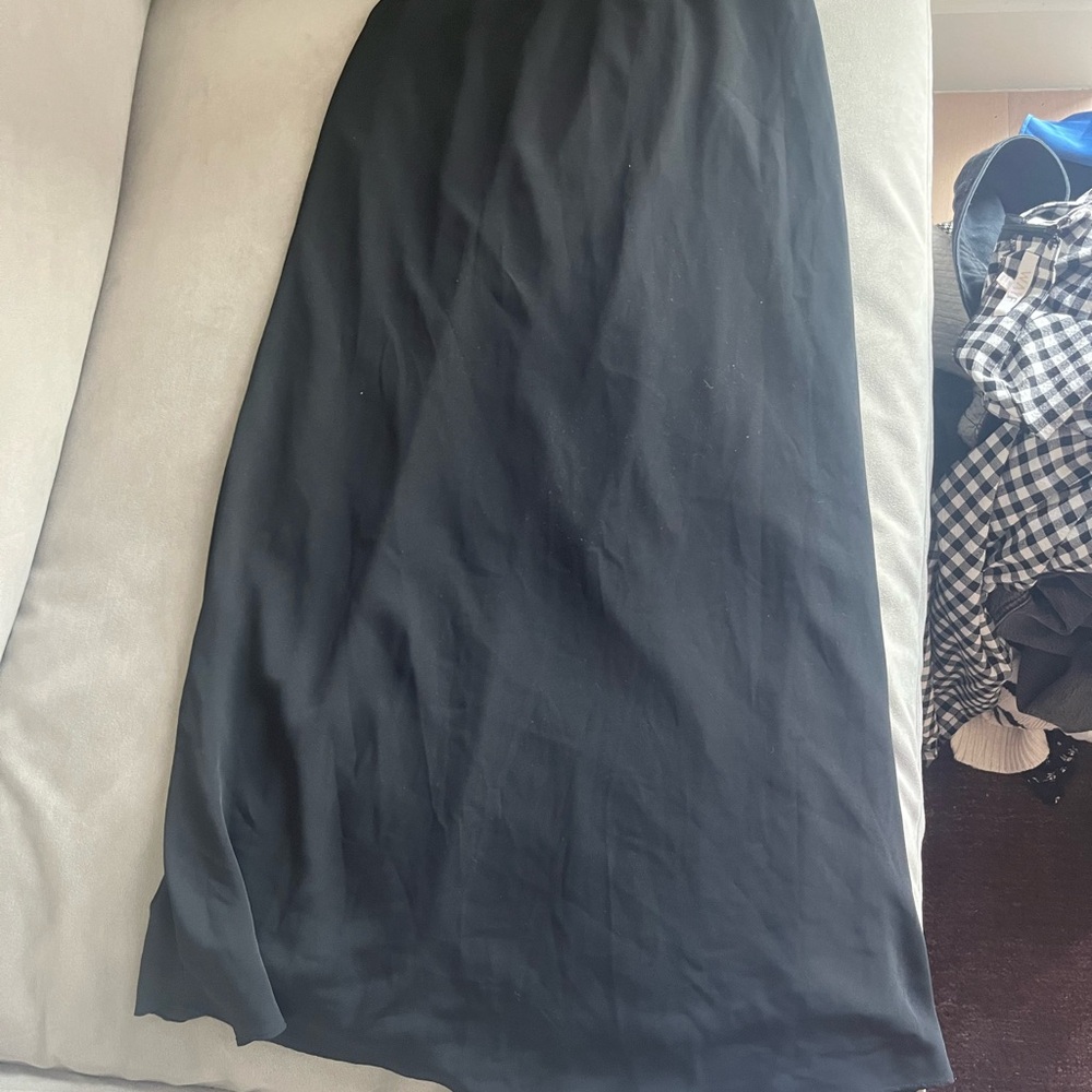 Abercrombie Satin Black Maxi Skirt M